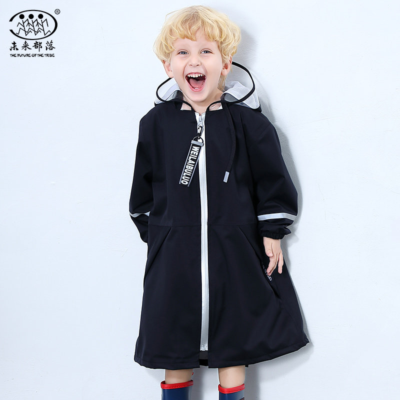 未来部落儿童雨衣女童男童小孩小学生宝宝幼儿园小童雨披长款套装