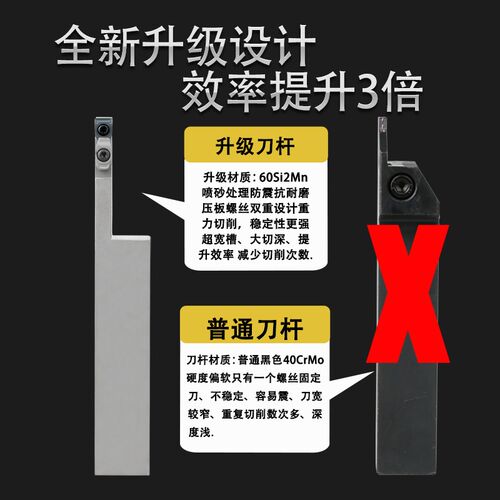 超硬合金割刀粒深宽槽车床车刀架数控切刀刀杆机加工切断刀片定制