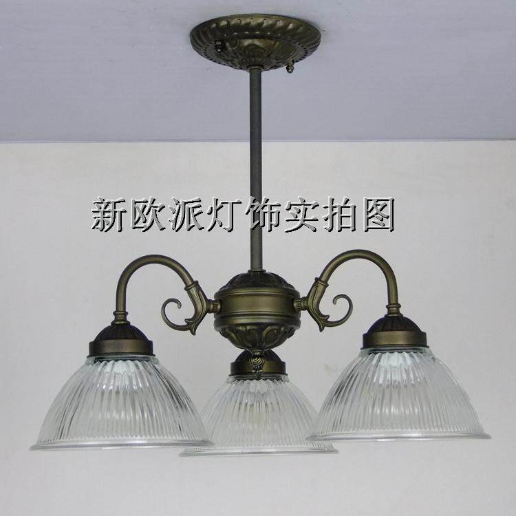 欧式铁艺透明玻璃吸顶灯小户型书房卧室新中式多头铁艺吸顶读书灯