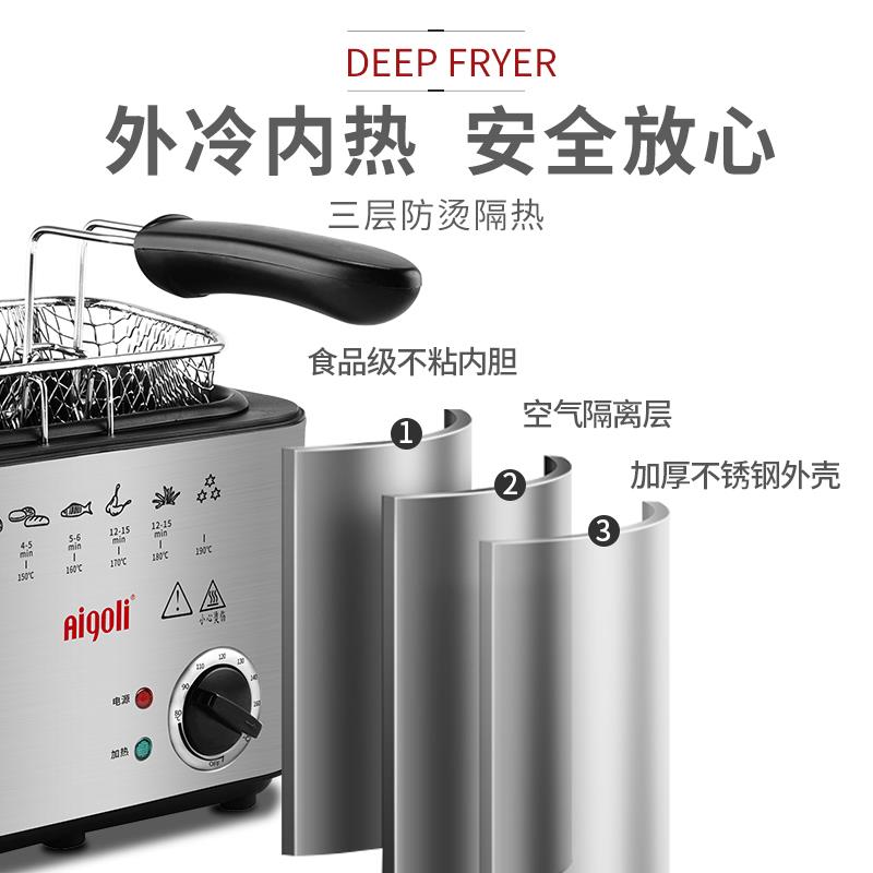 油炸锅家用小电炸锅家庭双缸控温油炸锅小深锅商用多功能电炸锅炉