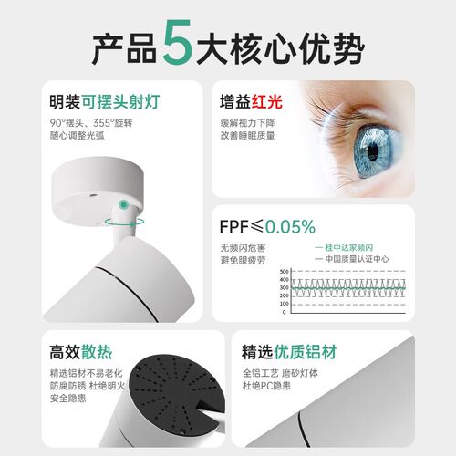 led吸顶式明装射灯服装店家用商用背景墙超亮cob聚光轨道灯天花灯