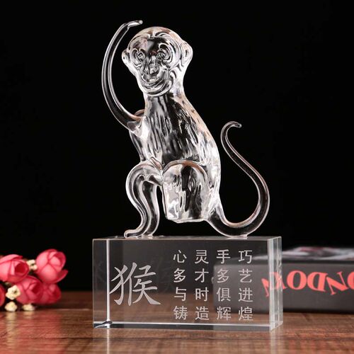 生肖水晶十二生日礼品女鼠牛虎兔龙蛇马羊猴鸡狗猪客厅装饰品摆件