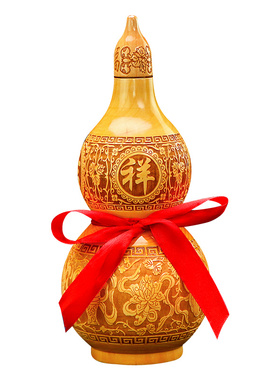 桃木葫芦摆件客厅卧室走廊玄关装饰开口大号吉祥挂件实木家居摆设