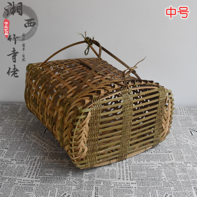 湘黔手工竹编鸡鸭笼宠物笼子猫狗笼动物竹笼大小鸡笼狗窝家用包邮
