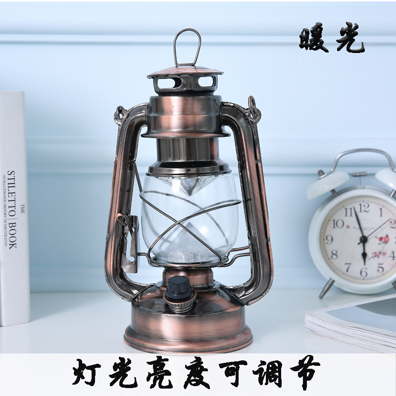 包邮老式煤油灯 充电复古马灯露营帐篷灯家居装饰拍摄道具摆件DIY