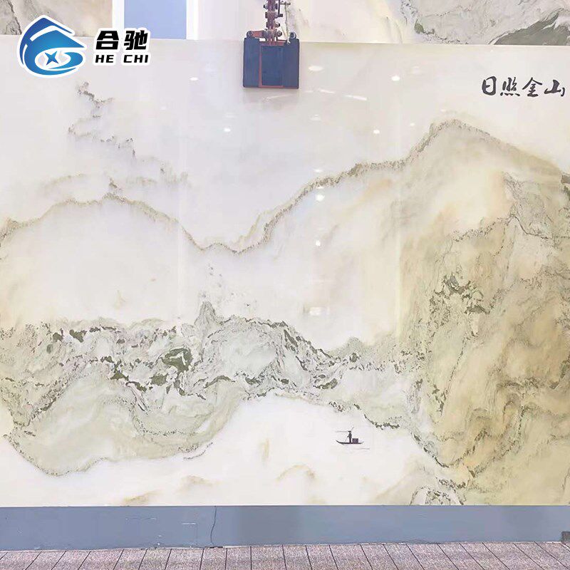 天然大理石玉石山水画奢石材板材加工背景墙飘窗台过门槛石台面