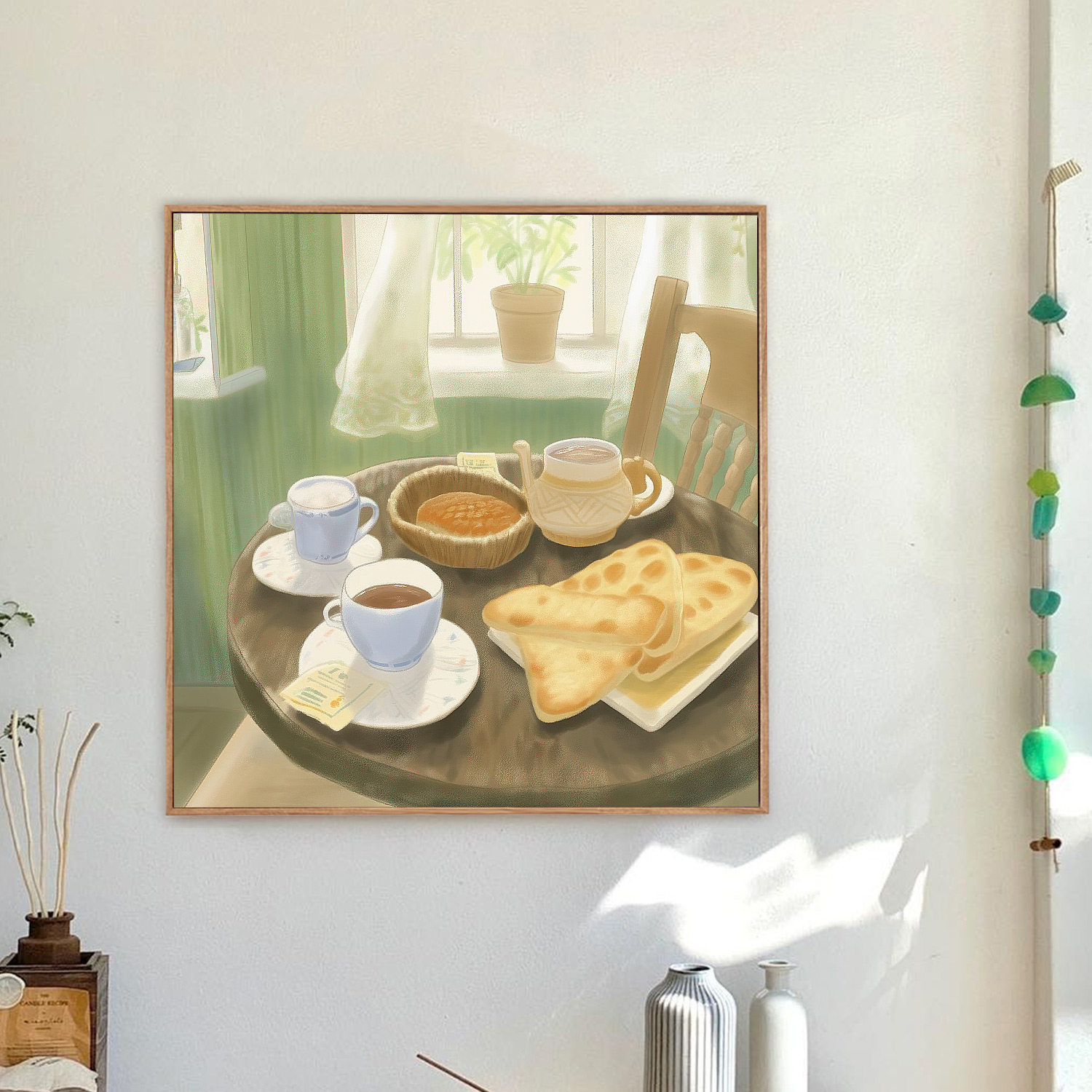 布纸有爱 一日之计 咖啡店装饰画甜品店方形创意挂画餐厅文艺插画