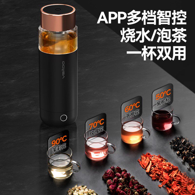 车载烧水杯智能保温开水神器智能大货车通用泡茶12V加热两用男士