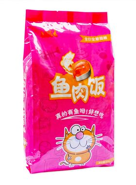 猫鱼饭三文鱼猫粮500g*5袋5斤幼猫成猫天然全龄猫粮去毛球美毛