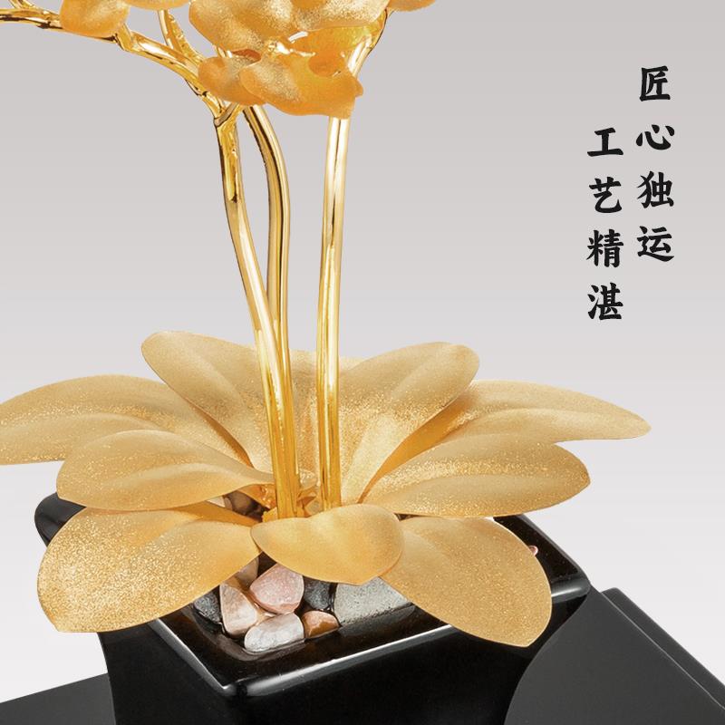 金箔摆件蝴蝶兰家居客厅电视柜酒柜装饰工艺品公司开业乔迁礼物