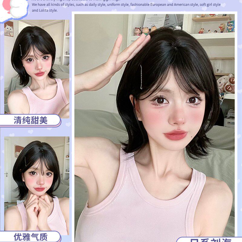 一口喵假发女日常网红短发波波头lolita夏季新款自然jk全头套假发