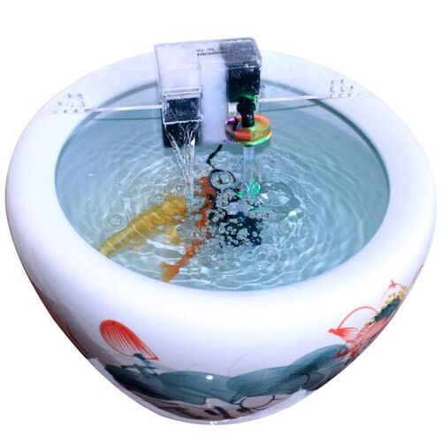 陶瓷鱼缸过滤器圆形缸低水位吸便滤盒设备玻璃缸养鱼盆循环水增氧