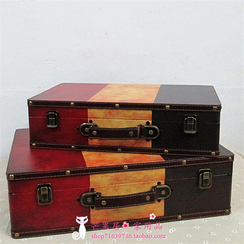 服装店铺橱窗装饰道具 皮箱子复古手提箱子摄影陈列道具 软装