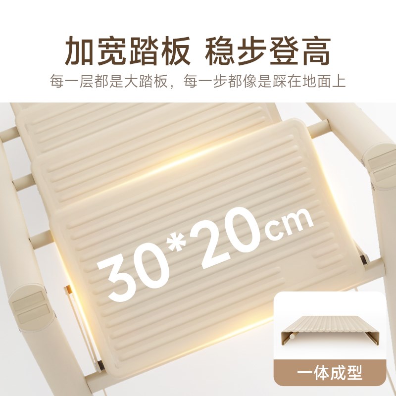 稳纳梯子家用伸缩折叠人字梯黑色碳钢阶梯花架梯加厚便携乔迁梯