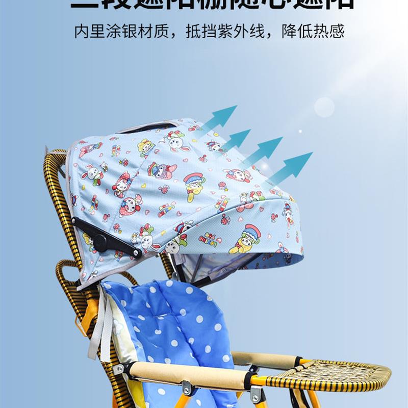 小儿推车竹藤折叠藤椅婴儿小推车可坐可躺轻便竹编藤编夏季藤推车