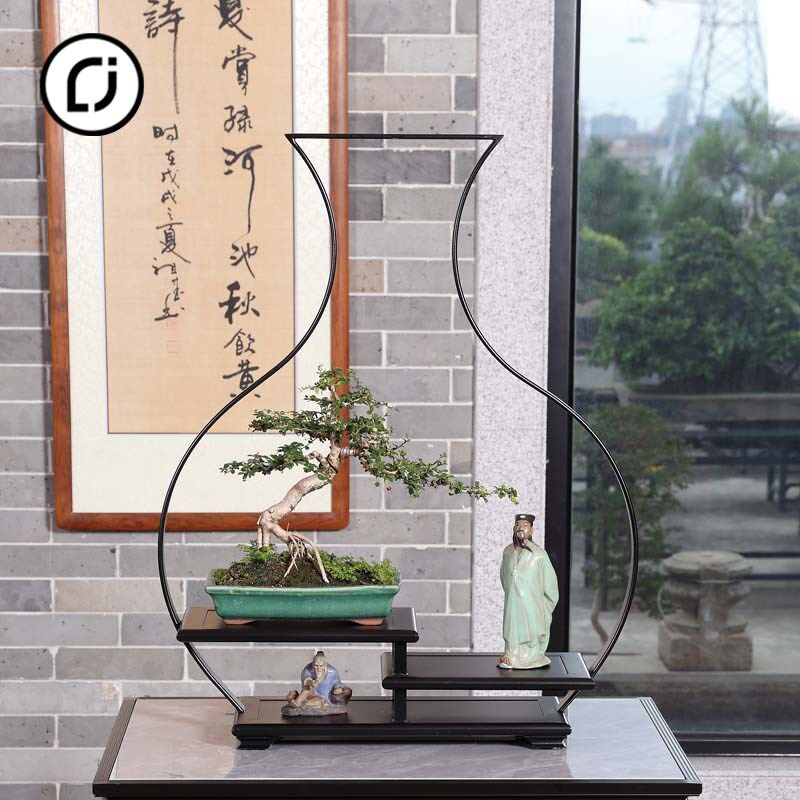 简约铝合金花架子户外盆景架多层茶壶茶具架艺术摆件架紫砂壶架子