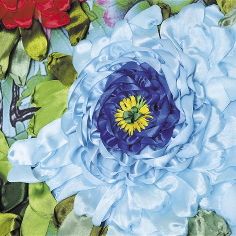 新款彩印手工丝带绣大幅客厅挂画花开富贵姹紫嫣红牡丹 非十字秀