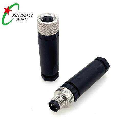 M8 自动化设备连接器 A--Code组装式现场安装免焊接 电源航空插头