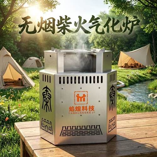 焰煌炉具不锈钢无烟气化炉柴火炉