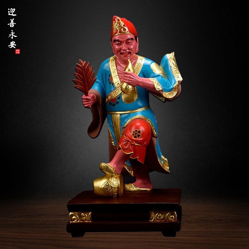 木雕济公佛像活佛济公降龙罗汉李修元道济和尚居家供奉手工摆件图片