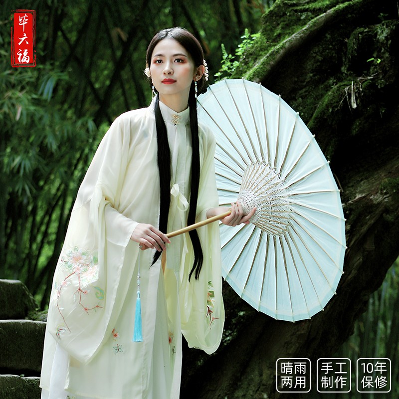 毕六福油纸伞古风小清新实用防雨防晒男女无味汉服纯手工三春幽兰
