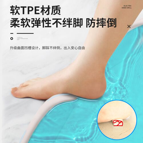 新款白色挡水条浴室卫生间弧形阻水条淋浴房厨卫防水条隔水条