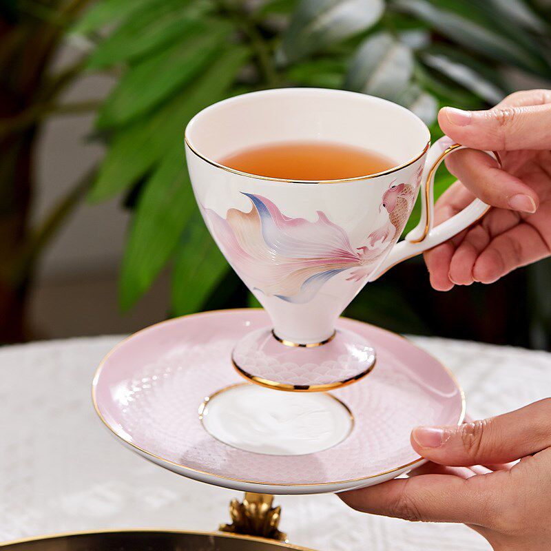 迈卡伦 浮光锦鲤 骨瓷英式下午茶杯碟红茶杯咖啡杯马克杯高档礼物