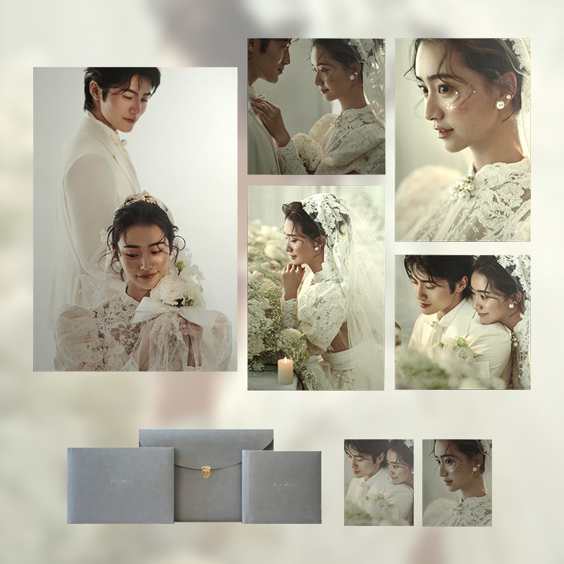 婚纱照相框挂墙影楼高端结婚照组合套装床头照无框照片墙相册定制