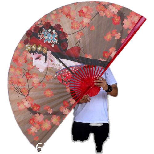 中式超大挂扇背景墙壁挂装饰扇国潮大折扇子京剧表演酒吧戏曲花旦