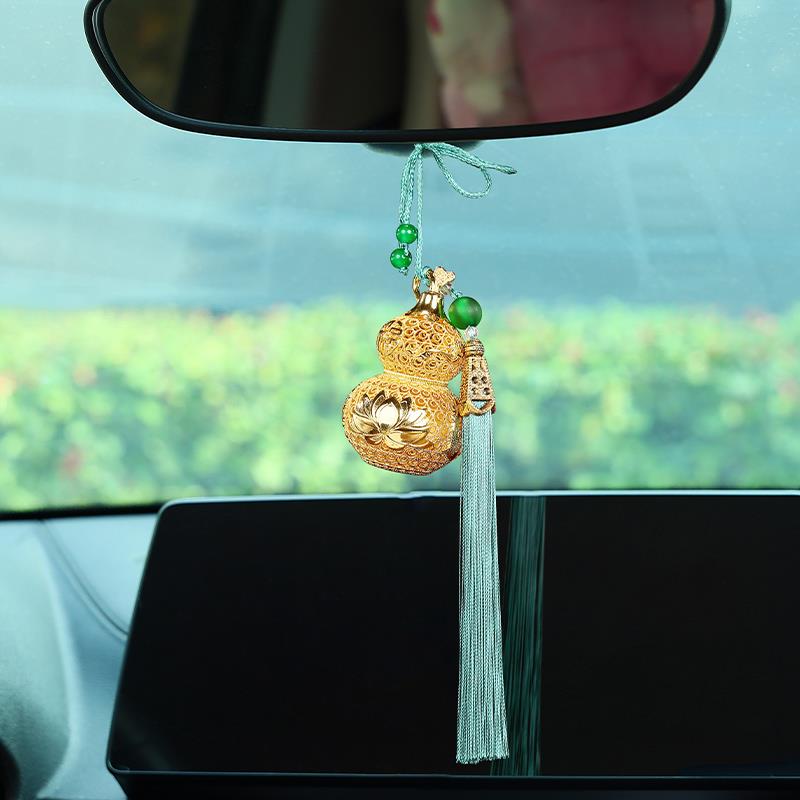 黄铜《金色花丝五福葫芦》摆件吊坠福禄车载挂件包包挂饰礼品