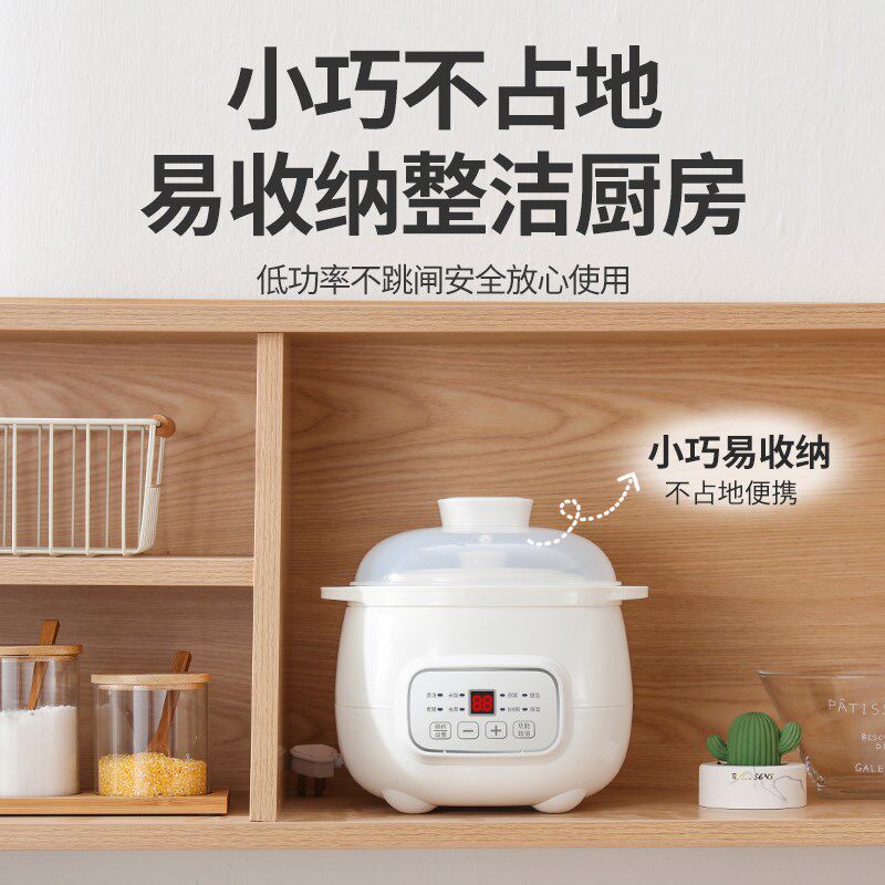全自动隔水电炖盅陶瓷煲汤锅迷你熬煮粥神器婴儿辅食锅1-2人