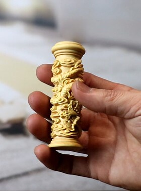黄杨木雕生肖龙工艺品手把件盘龙柱瑞兽蟠龙客厅家居装饰品小摆件