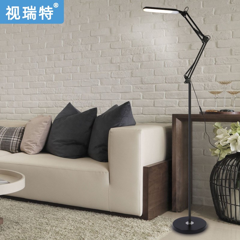客厅书房折叠台灯 LED工作学习阅读台灯 创意美式铁艺长臂落地灯