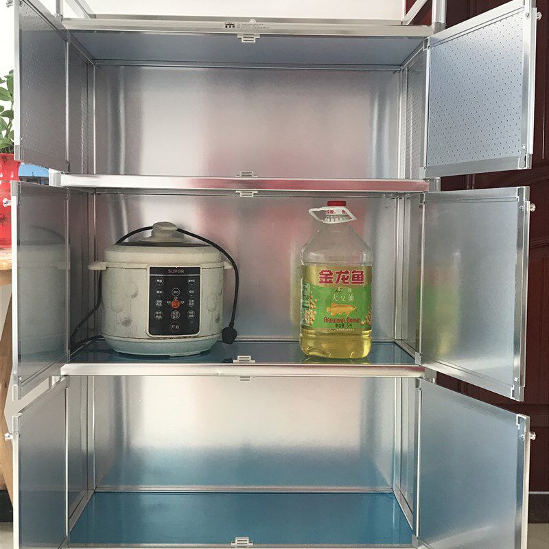 致力高层不锈钢碗柜橱柜阳台铝合金微波炉柜灶台柜储物收纳柜包邮