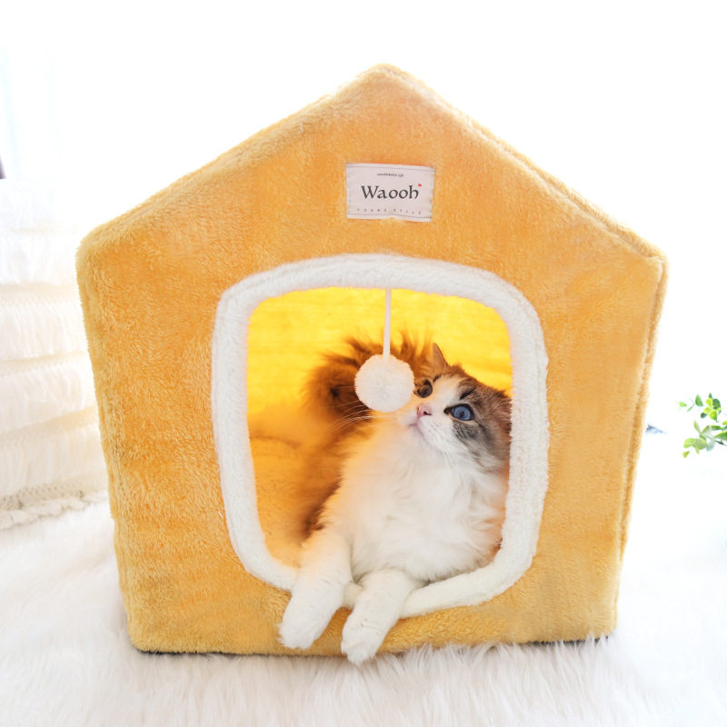 猫窝可拆洗宠物猫房子冬季保暖猫别墅封闭式猫帐篷深度睡眠小狗窝