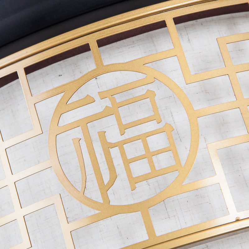 新中式吊扇灯客厅隐形木叶led风扇灯餐厅电风扇吊灯卧室吸顶吊灯