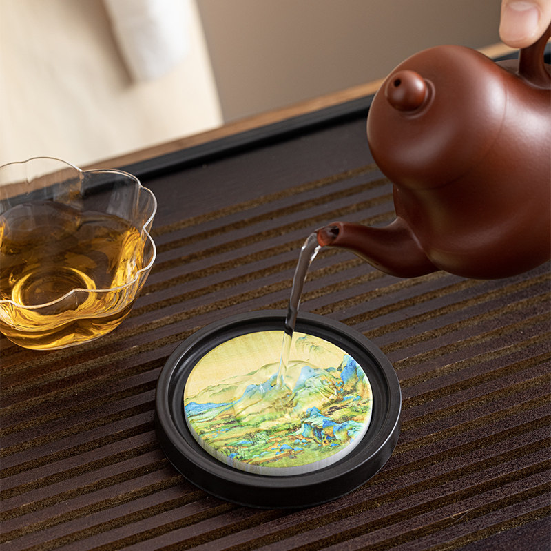 电木茶杯垫吸水茶杯托家用高档功夫茶道配件主人杯防烫隔热垫套装