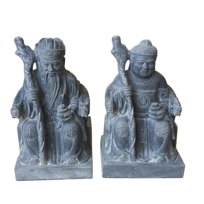 石雕土地爷神像青石土地公婆神像镇宅招财土地公财神山神观音石像