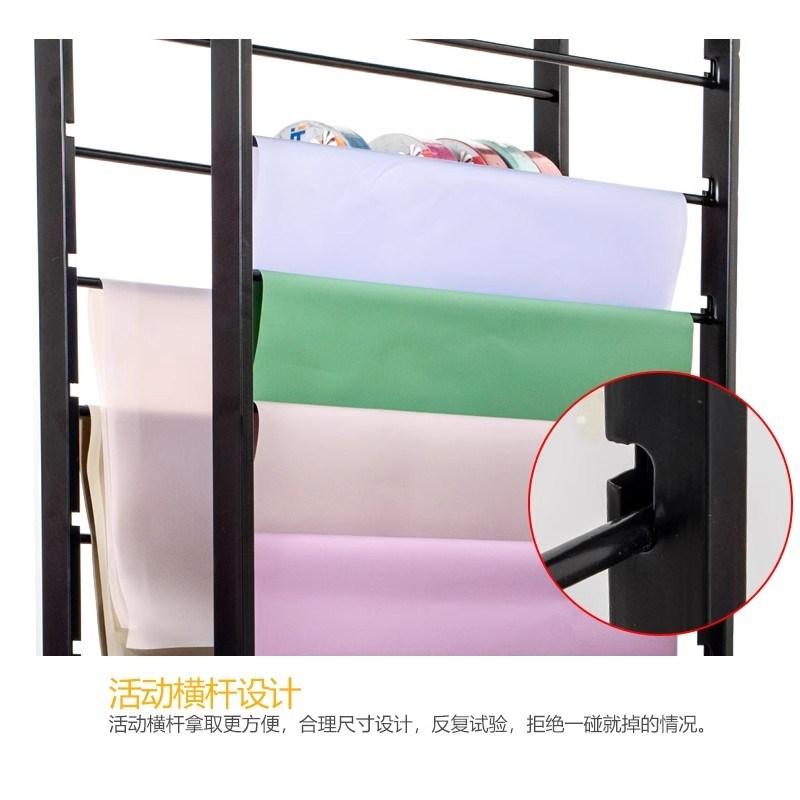 新款铁艺丝带架鲜花包装纸架缎带织带彩带收纳展示架花店用品货架