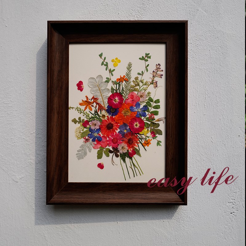 DIY干燥花压花相框摆件 手作真花装饰画沙龙暖场活动生日搬家礼物