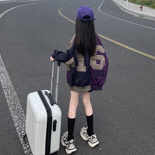 韩版撞色童装春秋装2024男童棒球服外套夹克衫宽松上衣女童开衫潮