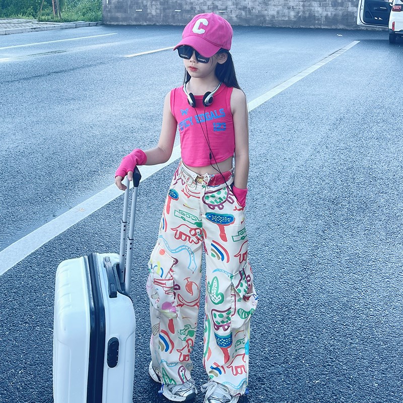 女童潮酷套装夏款2024新款又酷又飒儿童装小女孩洋气时髦穿搭夏季图片