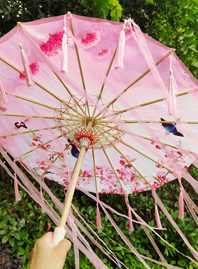 小号儿童流苏女童古装女古风舞蹈防晒道具汉服伞油纸伞雨伞中国风