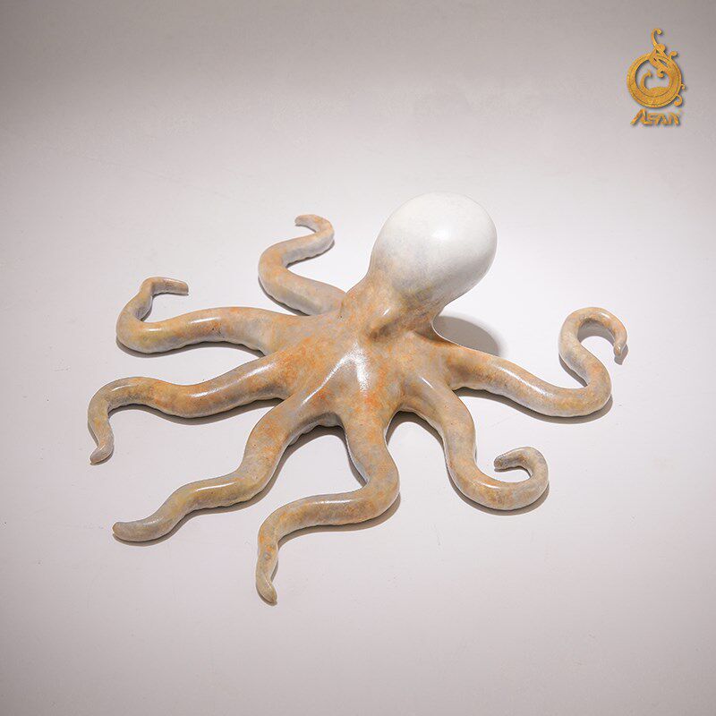 铜摆件《望潮》铜工艺品 家居饰品桌面装饰章鱼墨鱼海洋生物 礼物