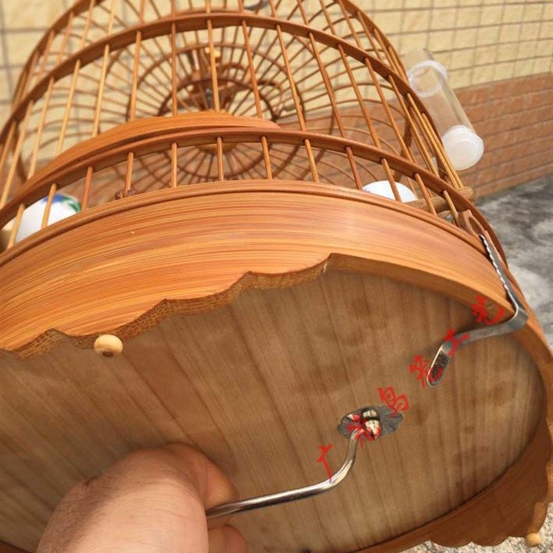 广笼罗汉圈五波脚竹制清远金青小黑白燕养笼广式鸟笼绣眼老竹笼子