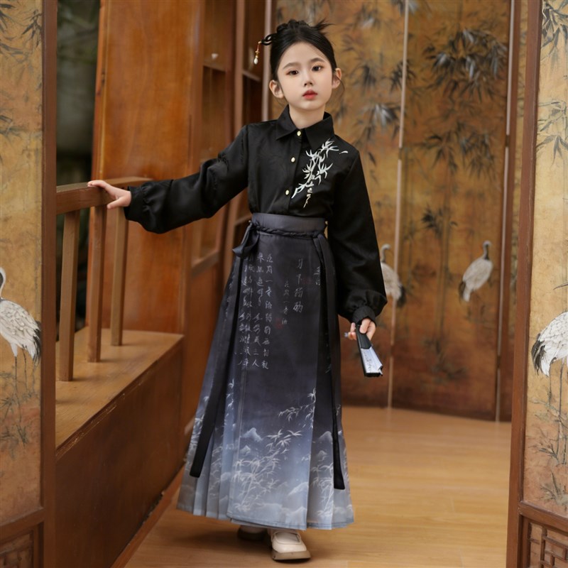 儿童汉服女童马面裙明制套装春装2026新款新中式国风春季上衣古风图片