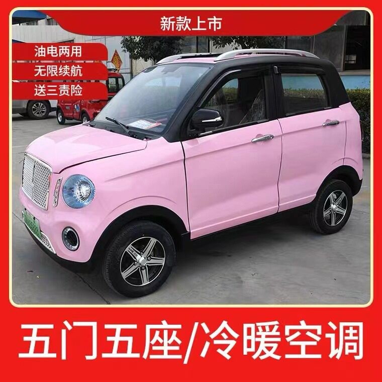 新能源全封闭家用电动车成人油电两用电车四轮电轿低速步车