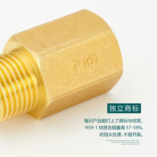 2分3分4分6分1寸2加长内外丝直接加厚铜接头内外牙直通六角延长管