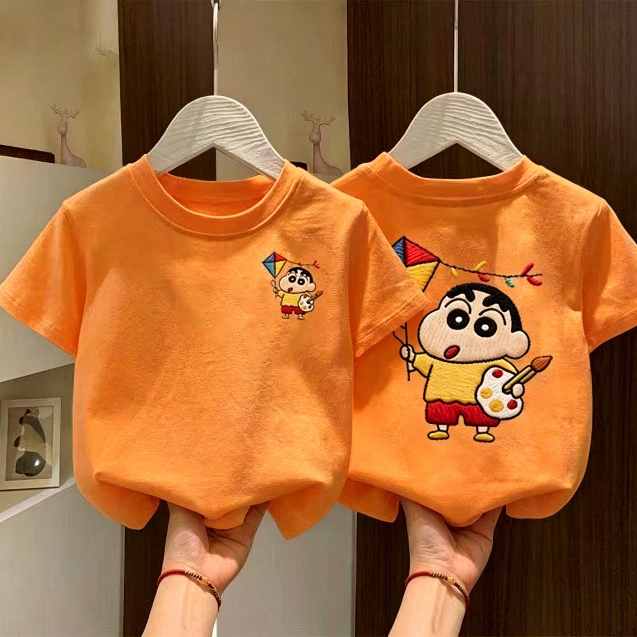 蜡笔小新夏季儿童短袖宽松T恤图片