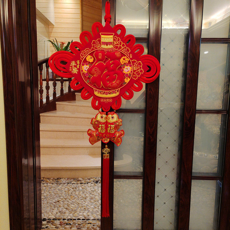 2026马年新款中国结平安挂件大号电视背景墙福字壁挂玄关装饰挂饰